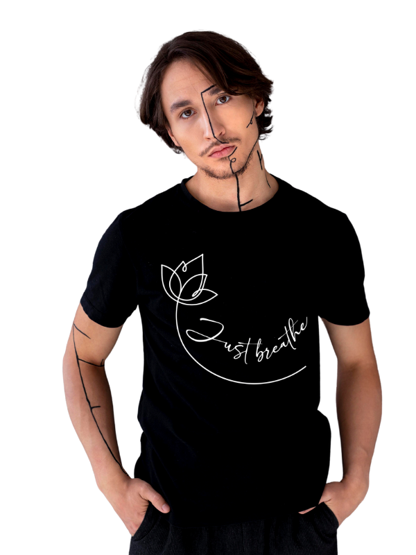 "Just Breathe" Floral Men's Yoga T-Shir