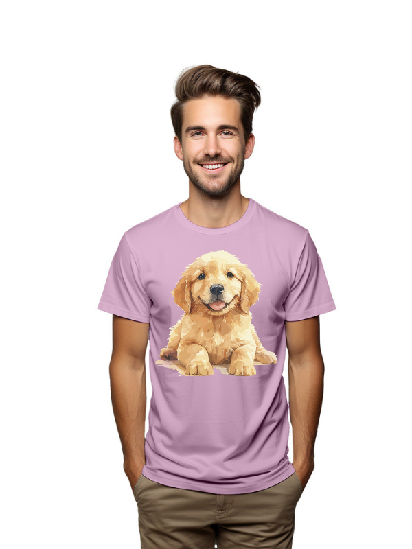 Golden Pup Charm – Cute Puppy Graphic T-Shirt
