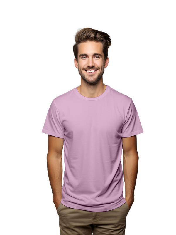 Premium Cotton Plain Lilac T-Shirt , Regular Fit,  Unisex