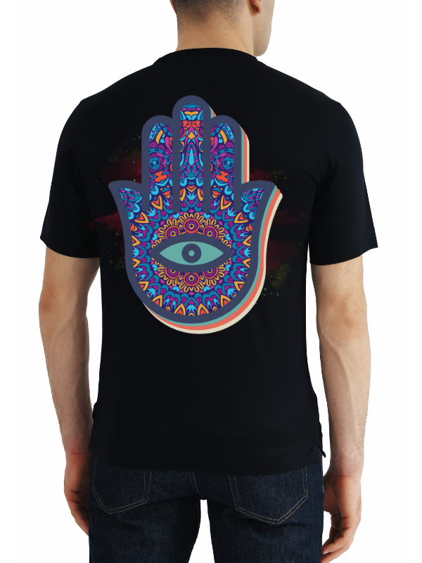 "Hamsa Hand" Men's Colorful Yoga T-Shirt – Spiritual Protection & Strength