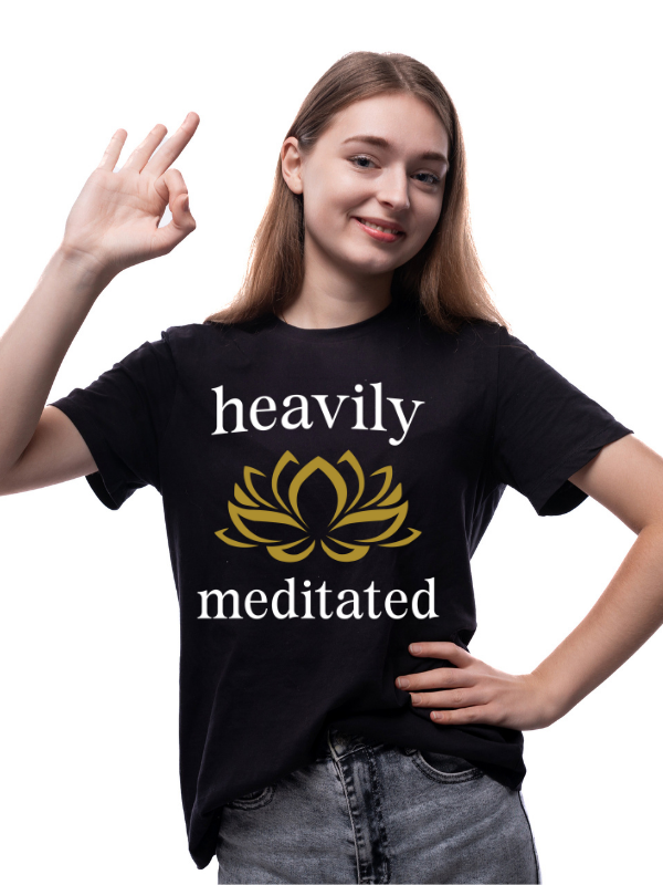 "Heavily Meditated" Men's Yoga T-Shirt – Humorous Meditation Tee