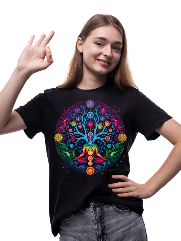 "Chakra Phases of the Moon" Unisex Yoga T-Shirt – Spiritual Celestial Tee