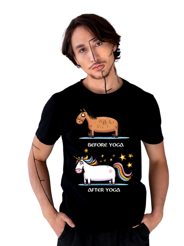 "Before Yoga vs. After Yoga" Unisex T-Shirt