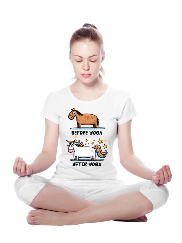 "Before Yoga vs. After Yoga" Unisex T-Shirt