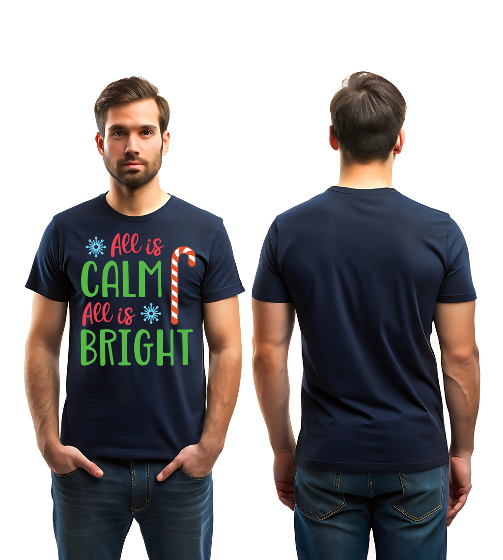 ALL IS CALM | ALL IS BRIGHT – Navy Blue T-Shirt