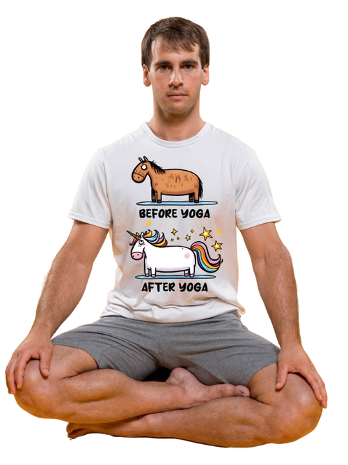 "Before Yoga vs. After Yoga" Unisex T-Shirt