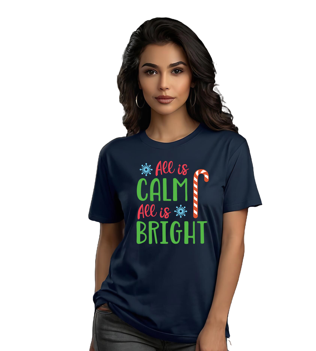 ALL IS CALM | ALL IS BRIGHT – Navy Blue T-Shirt