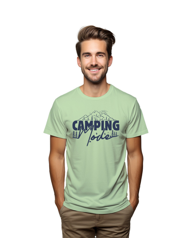 Camping Mode Mountain Adventure T-Shirt – Men's Outdoor Explorer Tee