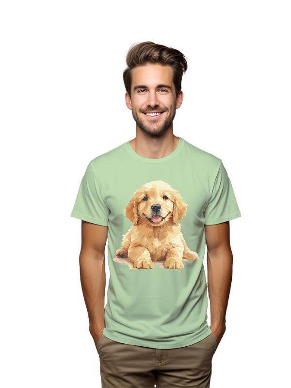 Golden Pup Charm – Cute Puppy Graphic T-Shirt