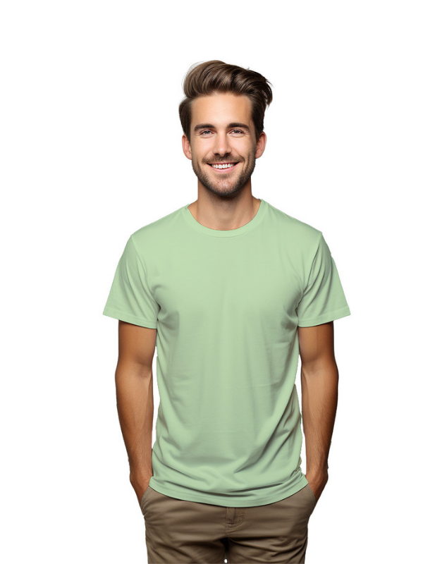 Premium Cotton Plain Kiwi Green T-Shirt , Regular Fit,  Unisex