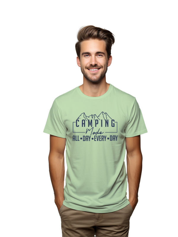 Camping Mode Everyday Tee – Men's Outdoor Adventure Shirt