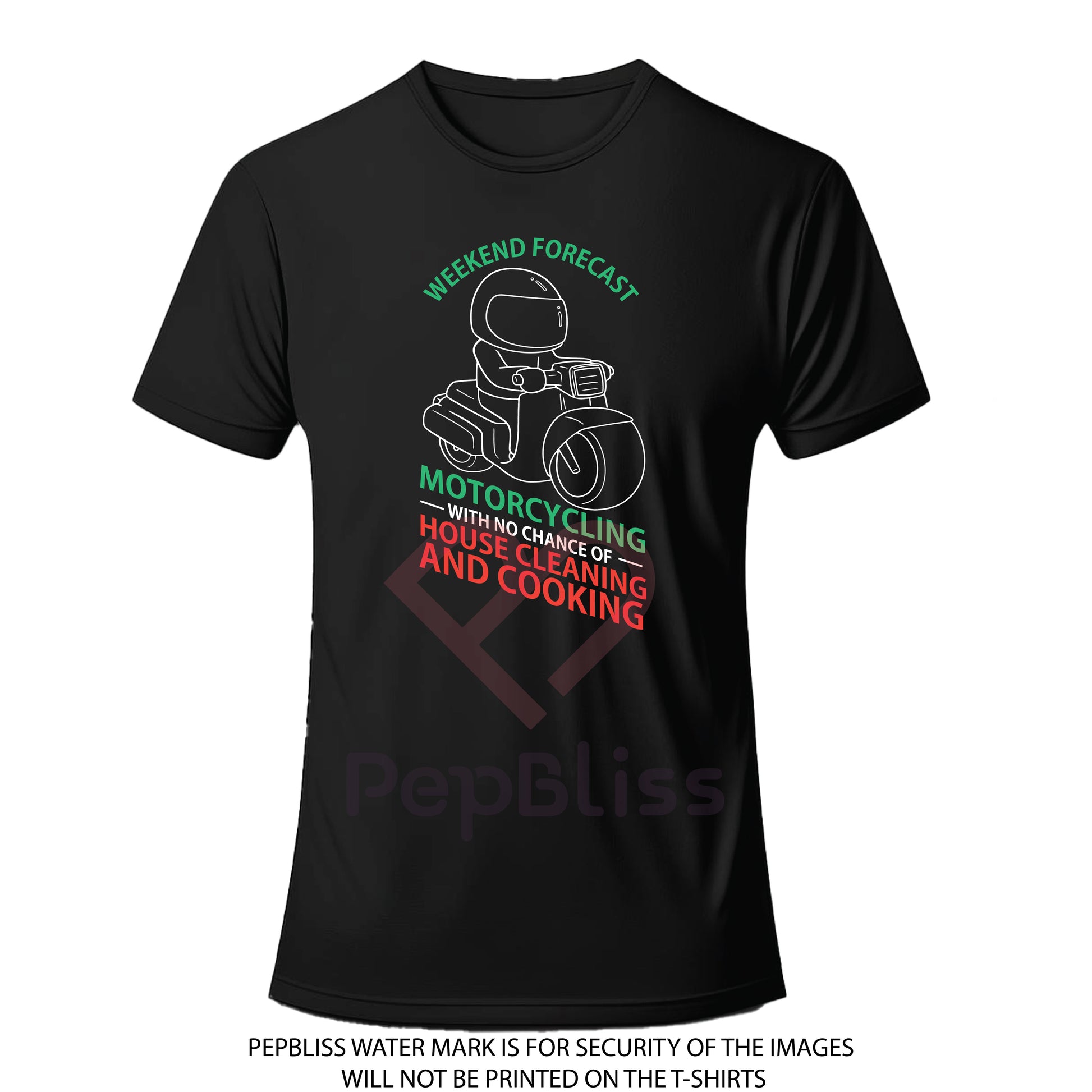 WEEKEND FORECAST MOTORCYCLING - BIKER UNISEX T-SHIRT