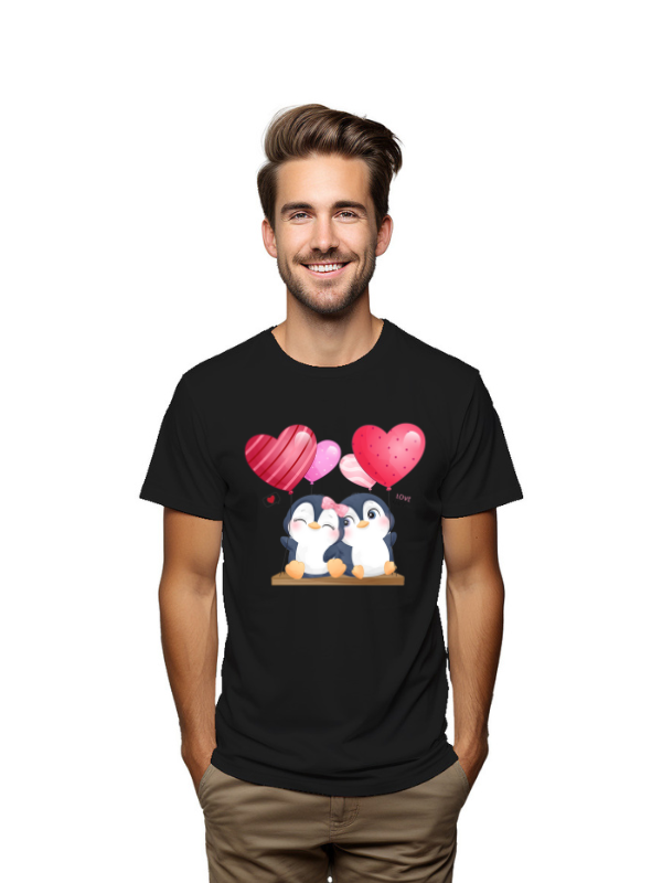 couple penguin love unisex printed t-shirt