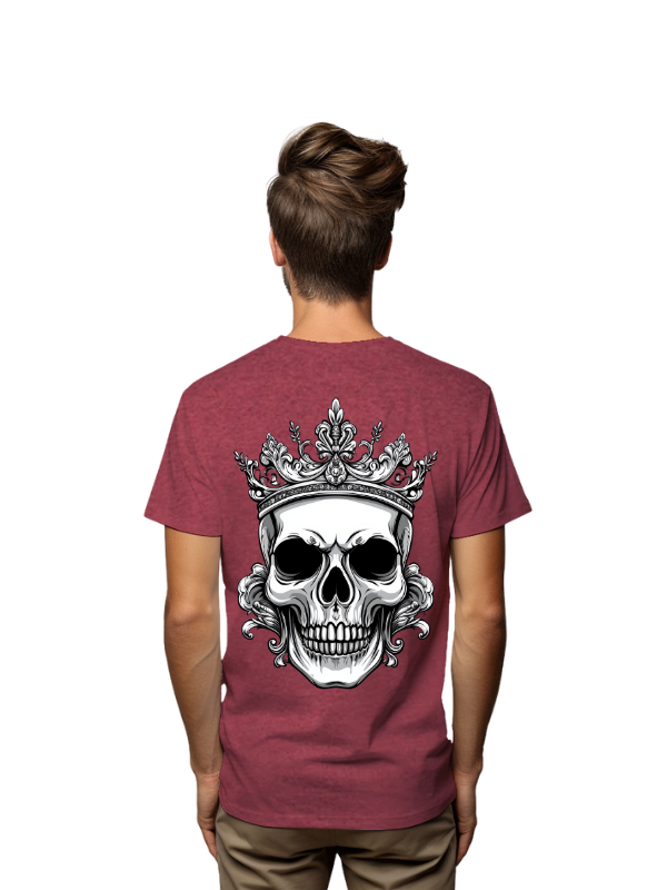 Crowned Skull Graphic T-Shirt, Back Print, Unisex Short Sleeve