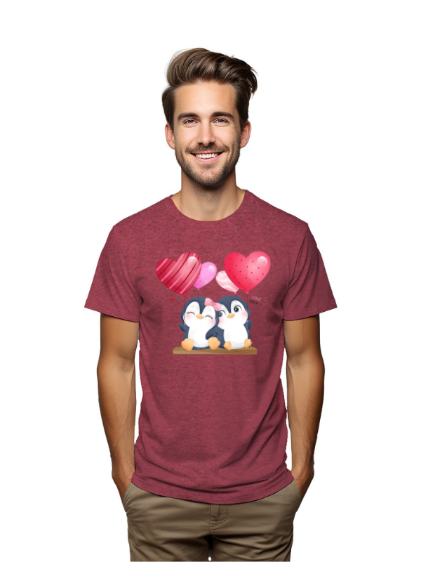 couple penguin love unisex printed t-shirt