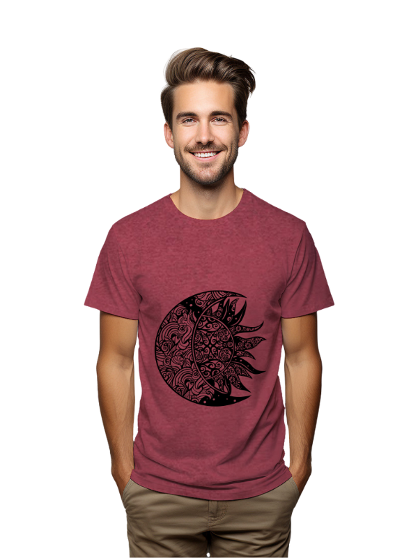 Celestial Mandala Moon and Sun T-Shirt, Unisex, Short Sleeve