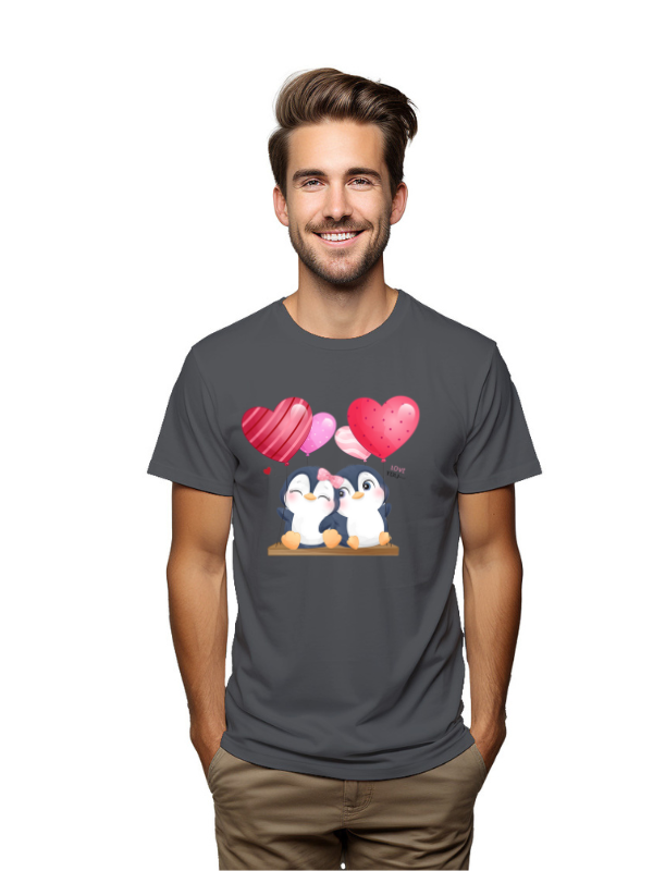 couple penguin love unisex printed t-shirt