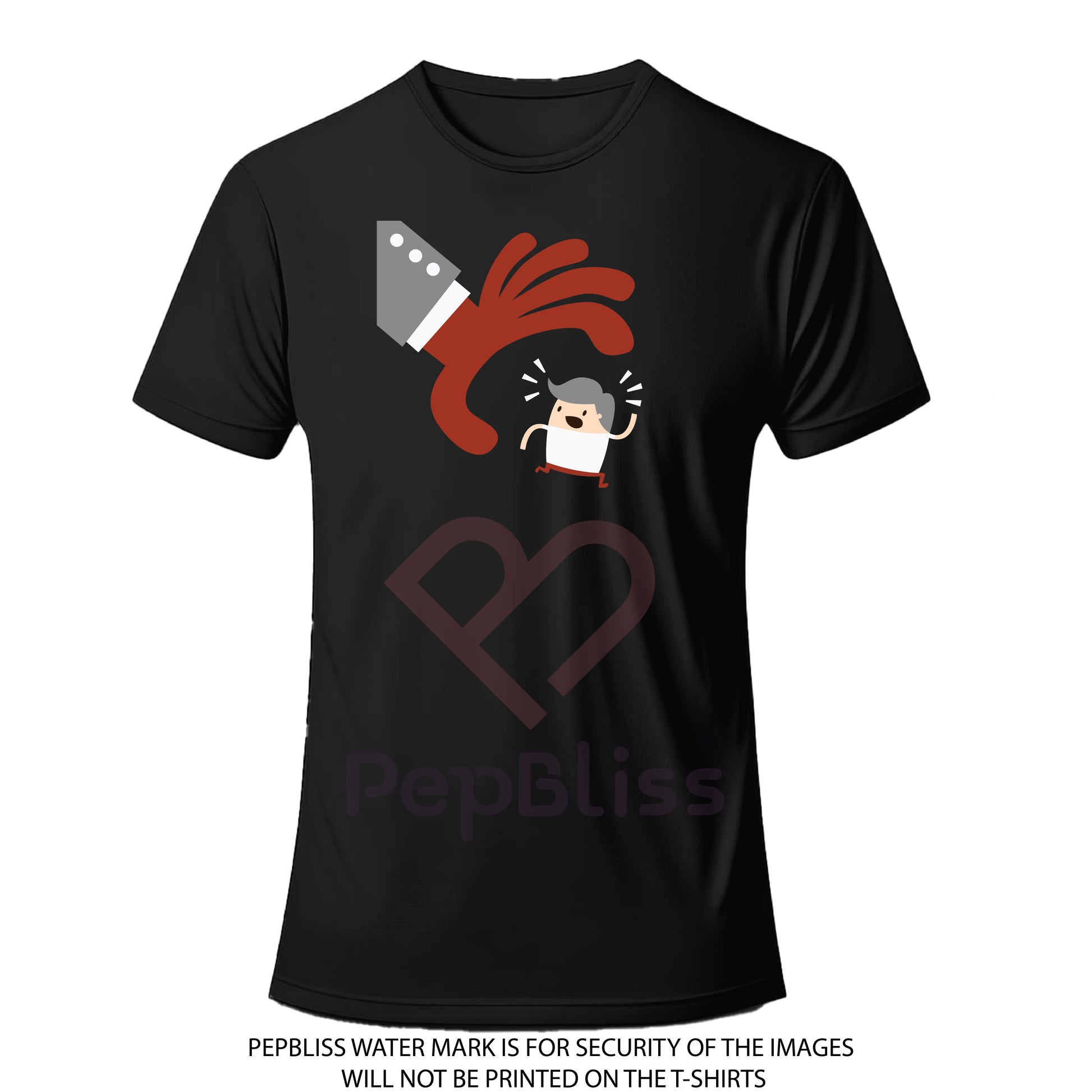 client pinching designer graphical printed unisex t-shirt
