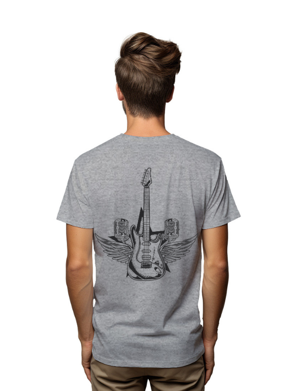 guitar cool back printed unisex t-shirt