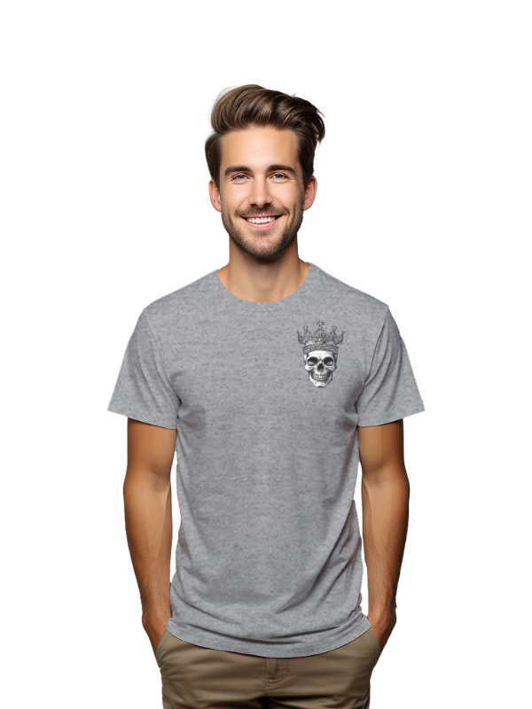 Crowned Skull Graphic T-Shirt, Cotton, Unisex Short Sleeve