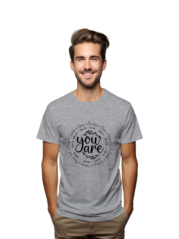 Inspirational 'You Are' Design T-Shirt, Unisex, Short Sleeve