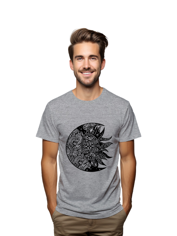 Celestial Mandala Moon and Sun T-Shirt, Unisex, Short Sleeve