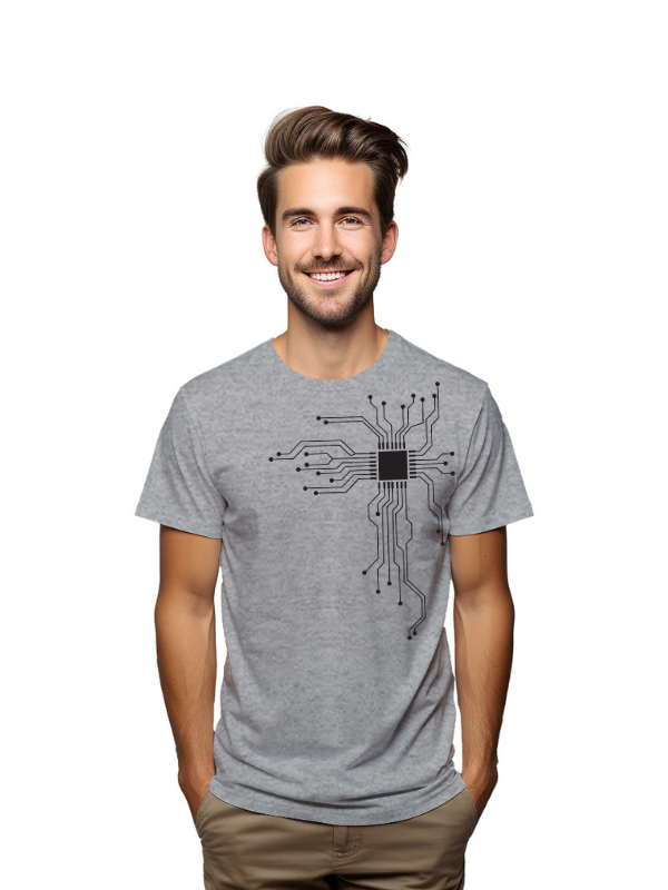 chip near heart graphical causal printed graphical t-shirt