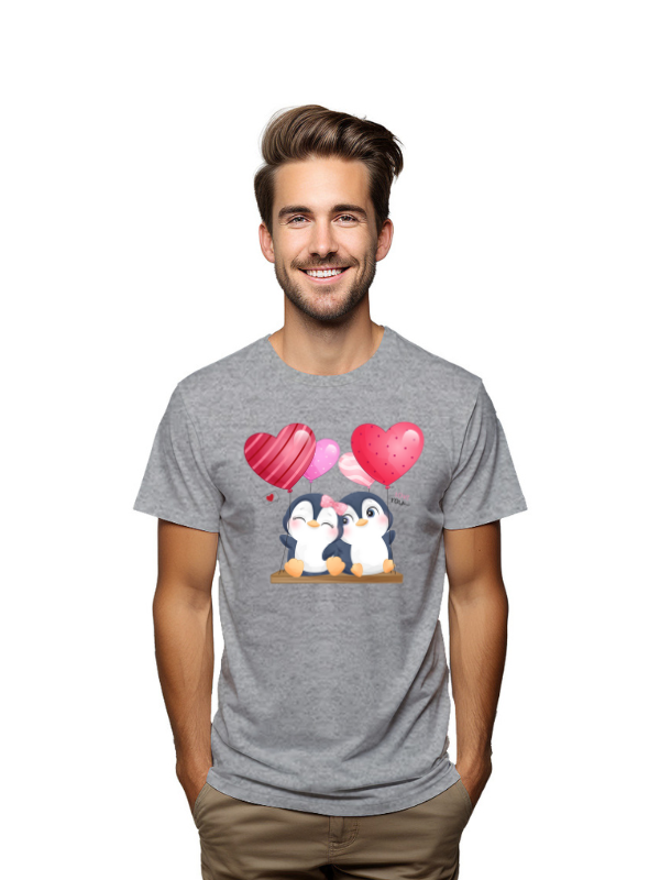 couple penguin love unisex printed t-shirt