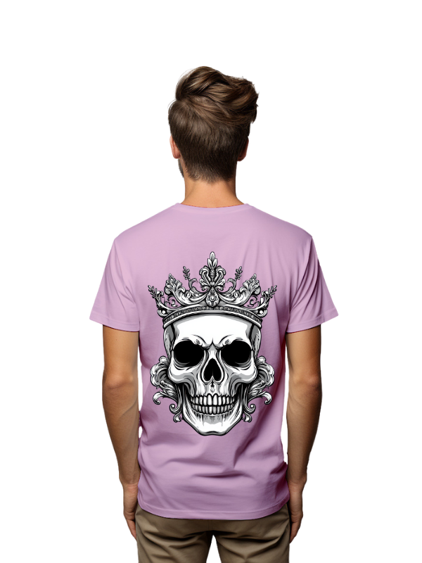 Crowned Skull Graphic T-Shirt, Back Print, Unisex Short Sleeve