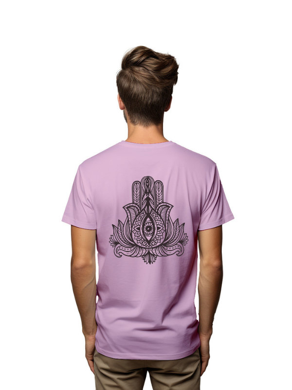 HAMSA HAND FONT BACK PRINTED UNISEX GRAPHICAL TSHIRT