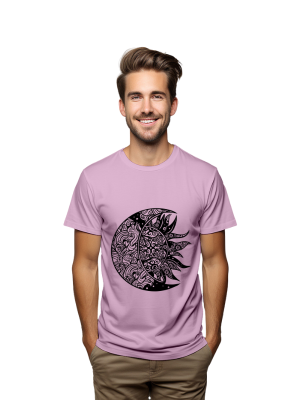Celestial Mandala Moon and Sun T-Shirt, Unisex, Short Sleeve
