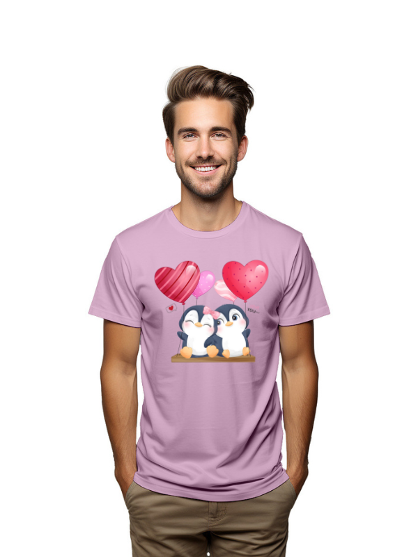 couple penguin love unisex printed t-shirt