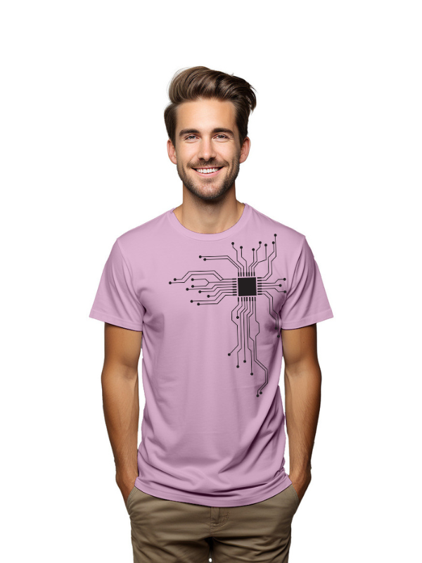 chip near heart graphical causal printed graphical t-shirt