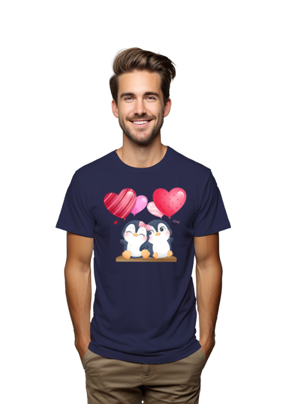couple penguin love unisex printed t-shirt