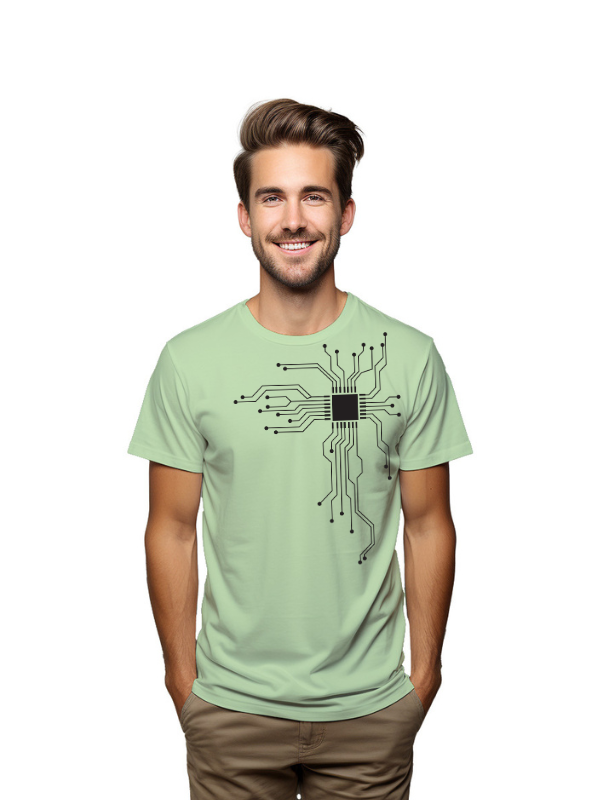 chip near heart graphical causal printed graphical t-shirt