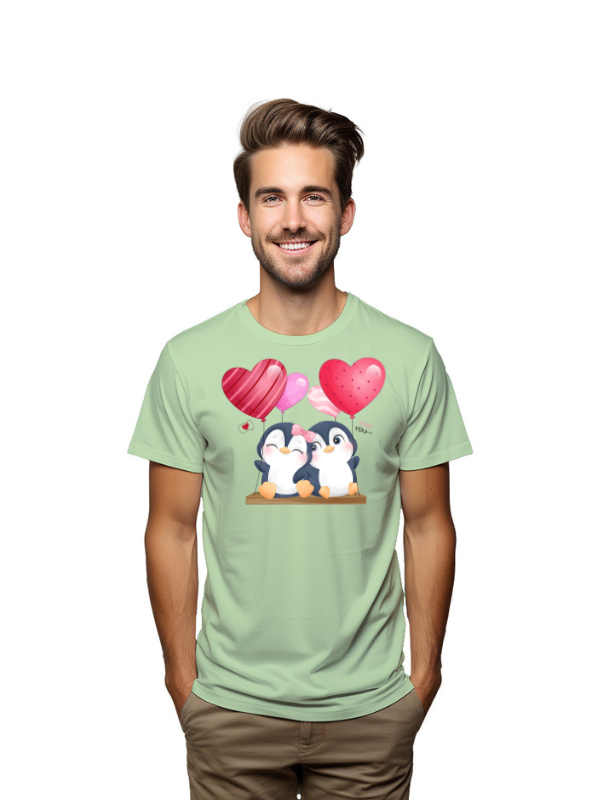 couple penguin love unisex printed t-shirt
