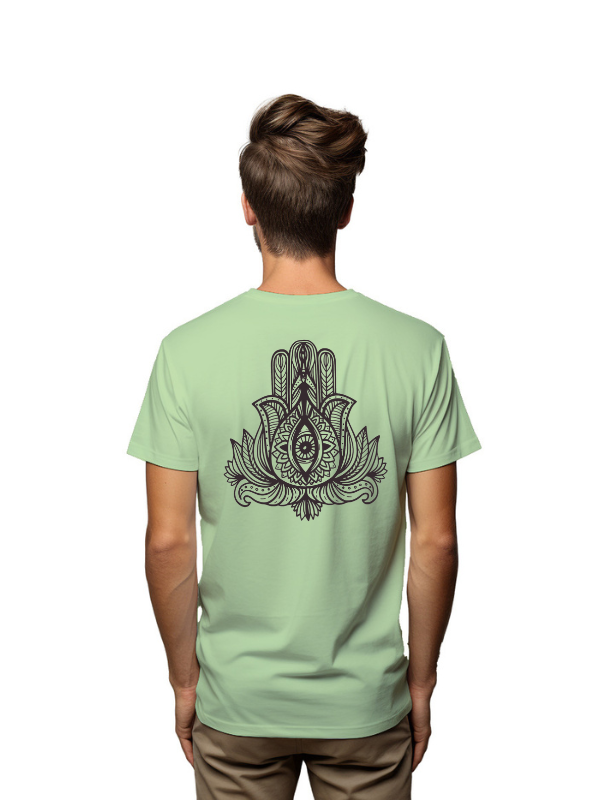 HAMSA HAND FONT BACK PRINTED UNISEX GRAPHICAL TSHIRT