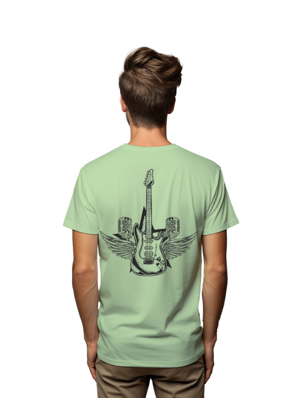 guitar cool back printed unisex t-shirt