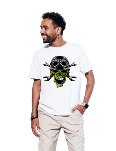 Pep Bliss T-Shirt with Green Skull Print