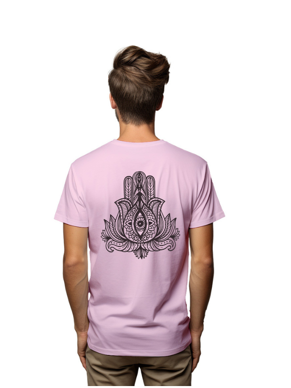 HAMSA HAND FONT BACK PRINTED UNISEX GRAPHICAL TSHIRT