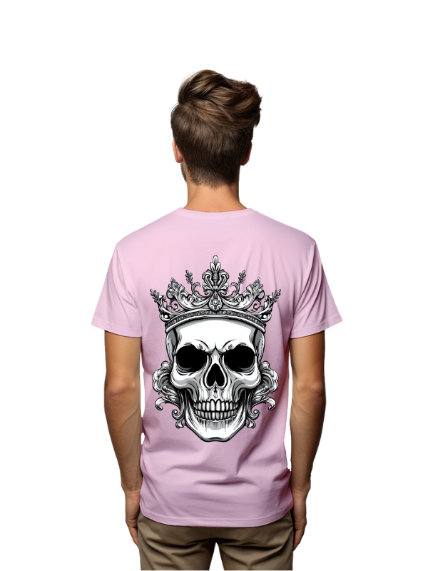 Crowned Skull Graphic T-Shirt, Back Print, Unisex Short Sleeve