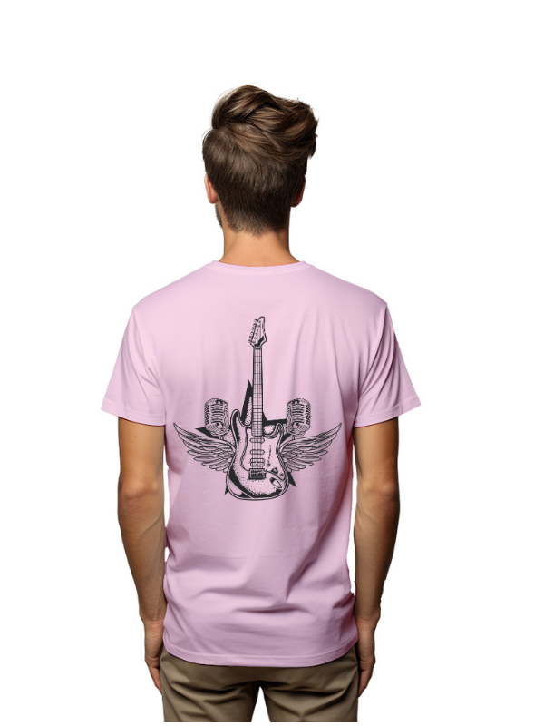 guitar cool back printed unisex t-shirt