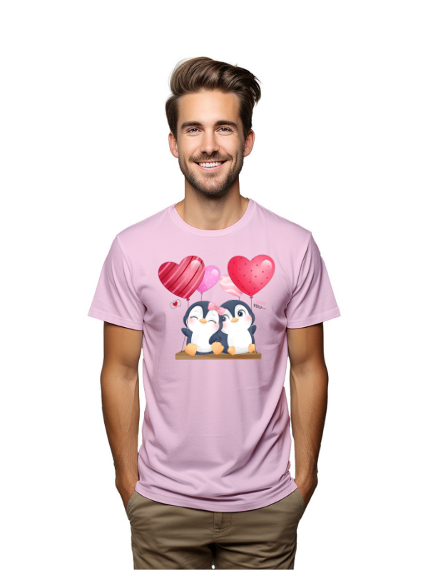 couple penguin love unisex printed t-shirt