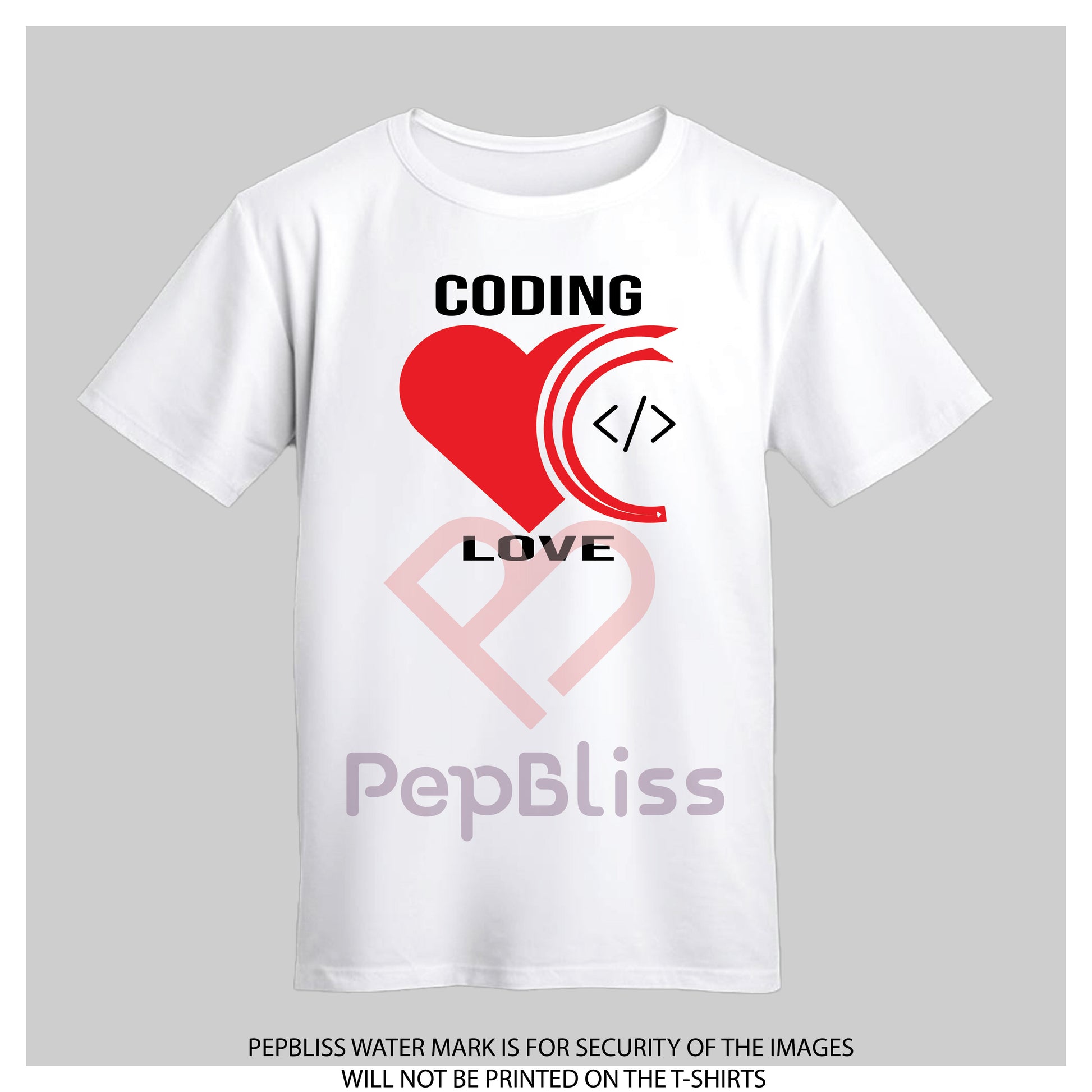 CODING IS LOVE UNISEX WHITE PRINTED TSHIRT