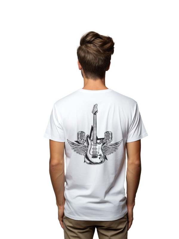 guitar cool back printed unisex t-shirt