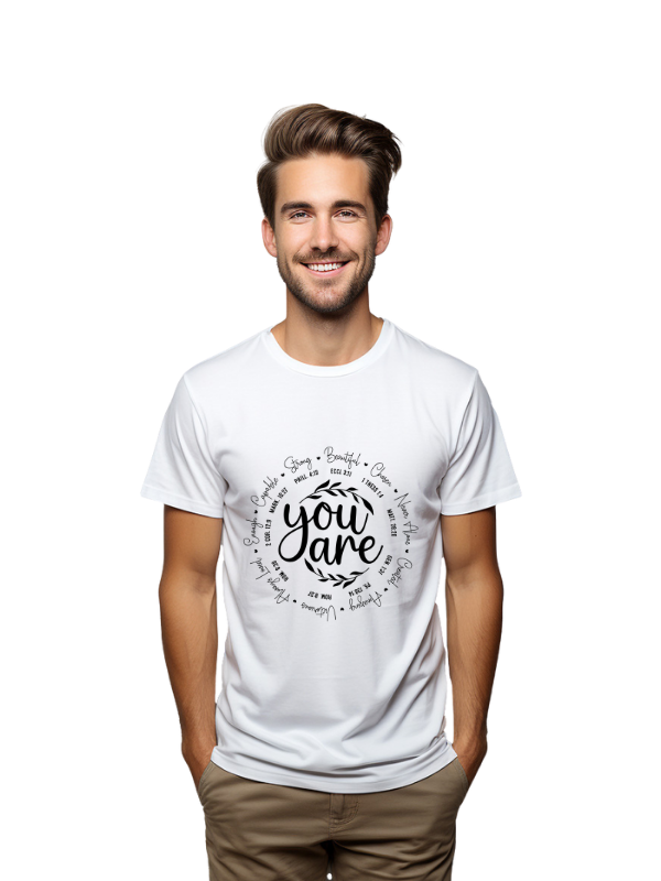 Inspirational 'You Are' Design T-Shirt, Unisex, Short Sleeve
