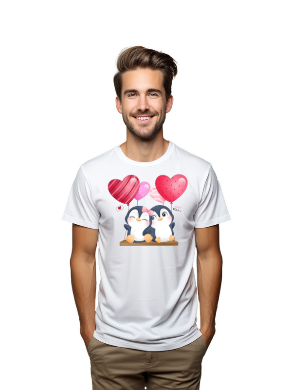 couple penguin love unisex printed t-shirt