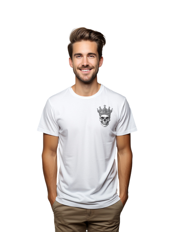 Crowned Skull Graphic T-Shirt, Cotton, Unisex Short Sleeve
