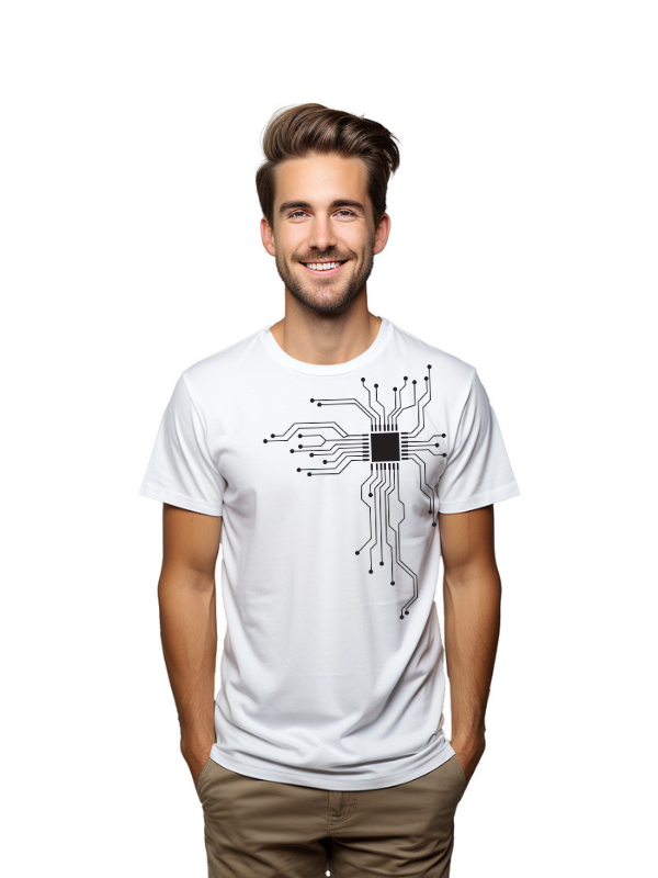 chip near heart graphical causal printed graphical t-shirt