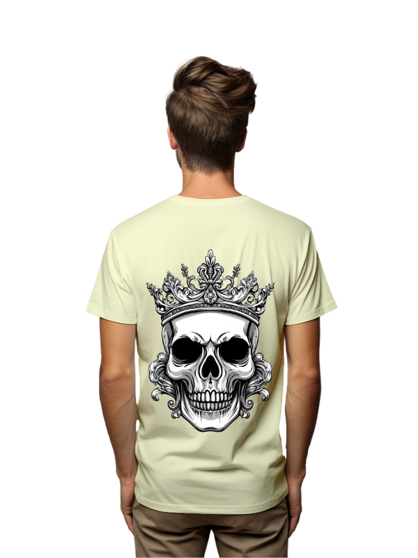 Crowned Skull Graphic T-Shirt, Back Print, Unisex Short Sleeve